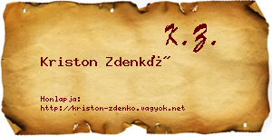 Kriston Zdenkó névjegykártya